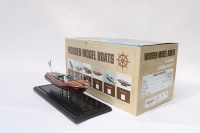Modelo de Barco Rectangular Riva Ariston de 25 cm, Hecho a Mano en Madera, con Diseño de Naturaleza Muerta Pintado, de Lujo |   Regalos especiales para coleccionistas de decoración del hogar