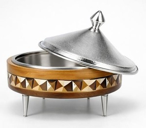 Casserole de luxe en acier inoxydable, chauffe-plat isolé avec revêtement intérieur martelé, couvercle, écologique, sans danger pour les aliments, tout usage - Product Image 5