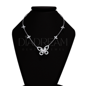 Collier papillon en argent Sterling 925 à la mode bijoux fins Moissanite diamant collier de mode cadeaux et fiançailles - Product Image 2