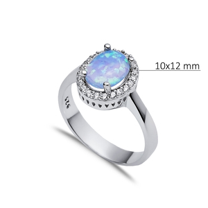 Bijoux en argent sterling 925 faits à la main en Turquie, pierre d'opale bleu clair de forme ovale, vente en gros - Product Image 2