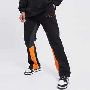 Custom Men's High Quality Autumn Color Block <b>Stitching</b> Sports Pants Pocket Drawstring Casual Cotton Stacked Pants for Men - Product Image 6