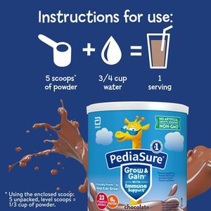 PediaSure Grow & Gain avec soutien immunitaire, préparation en poudre pour boisson chocolatée, boîte de 14,1 oz, 24 portions, lot de 3 - Product Image 2