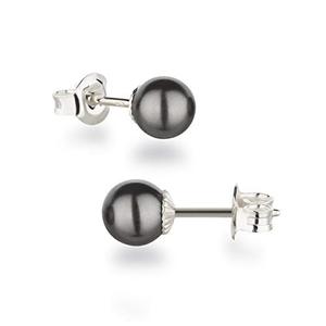Pendientes de Plata 925 con Perlas Redondas de 6mm para Mujer, Estilo Vintage, para Uso Diario, Regalo Moderno - Product Image 1