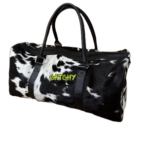 Large Leather Duffle Bag for Travel & Gym <b>Waterproof</b> Canvas and Premium Leather <b>Holdall</b> Weekend Overnight Bag for Men - Product Image 3