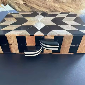 Pochette en bois incrusté faite à la main, imitation perle, plaqué or, luxe, papillon, charme solide, ensemble de pochettes, mariage pour femmes, design créatif - Product Image 1