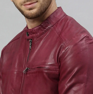 Custom Design Leather <b>Jacket</b> Solid Color <b>Men</b> Leather <b>Jacket</b> Streetwear <b>Men</b> Leather <b>Jacket</b> - Product Image 6