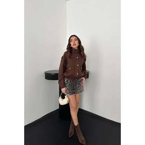 Veste courte à col montant marron - Marron - Product Image 2