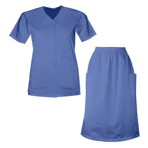 Produsen panas Scrub seragam kualitas tinggi perawat pakaian kerja OEM rok Scrub disesuaikan tenun untuk wanita dalam wajar