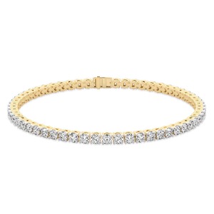 Classic Round Lab Grown Diamond Tennis Bracelet 2 Ct Tw F-G Color VS Clarity 83 Diamonds 14K <b>Solid</b> <b>Gold</b> Everyday Line Shine - Product Image 2