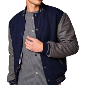 Veste universitaire élégante pour hommes, blouson décontracté et confortable, vêtements d'extérieur pour jeunes urbains, veste d'hiver de style baseball rétro - Product Image 5