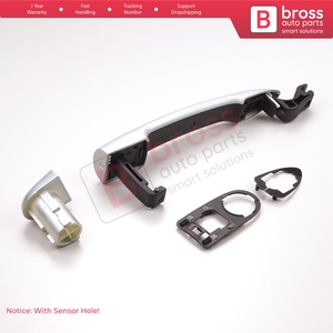Manija de puerta exterior BDP1168 con orificio para sensor, color cromo 806B08422R para Fluence, Megane 3, Clio 4, Scenic 3, Captur 1 - Product Image 6