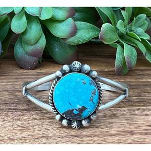 Augustine Largo Kingman Turquoise <b>Sterling</b> <b>Silver</b> <b>Cuff</b> <b>Bracelet</b> - Product Image 1