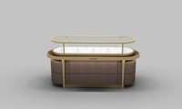 Présentoir de bijoux haut de gamme présentoir de bijoux de luxe vitrine de bijoux en acier inoxydable pour magasin de bijoux au détail