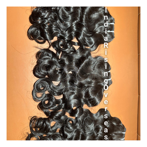 Paquetes de cabello indio rizado de bebé virgen Cabello de templo crudo Rizos naturales suaves Extensiones de cabello humano sin procesar: No modelo permanente - Product Image 2