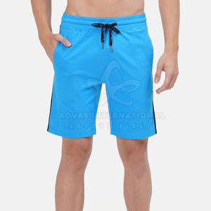 Short décontracté pour homme 100% coton séchage rapide respirant motif solide personnalisable Logo taille moyenne fermeture à cordon - Product Image 1