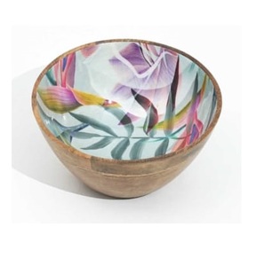 ชามสลัดทรงกลมทำจากไม้ไผ่ธรรมชาติ 100% ใช้ซ้ำได้ ชามไม้โคโคนัท ดีไซน์สวยงาม สำหรับเสิร์ฟอาหาร - Product Image 3