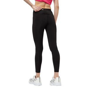 Dernier modèle 100% coton Legging de yoga pour femmes, pantalon de sport de couleur noire, vêtements de sport confortables pour le fitness - Product Image 2