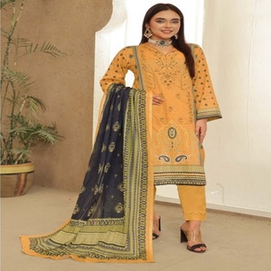 Eid saled ชุดเดรสปักลายสไตล์ปากีสถานสำหรับผู้หญิงสามชิ้นสไตล์อินเดีย - Product Image 1