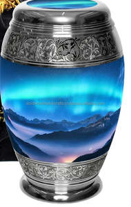 Urnas de Cremación Cloisonné con Flores Azules Más Vendidas, Urnas Funerarias para Humanos y Mascotas, Urnas de Cremación de Latón de Nuevo Estilo - Product Image 5