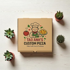 Emballage de boîte à pizza de qualité supérieure Boîtes kraft imprimées personnalisées pour la livraison et à emporter - Product Image 2