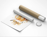 Tube à affiche en papier Kraft/Spécial A1-A4, fabriqué en papier, avec couvercle en plastique pour usage artisanal