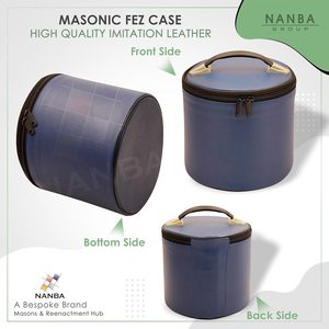 Étui de luxe pour fez maçonnique en similicuir, boîte de rangement et de présentation, étuis pour casquettes maçonniques bleus - Product Image 4
