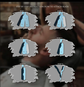 ANAAIF Rasoir de barbier à bord droit en acier inoxydable 100% avec 10 lames Rasoir de salon de coiffure noir argenté pour épilation du corps - Product Image 6