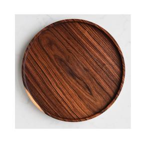 Plateau de service en bois naturel sur mesure pouf assiette de petit déjeuner polyvalente avec produit en bois décoratif commande minimum 100 pièces - Product Image 4