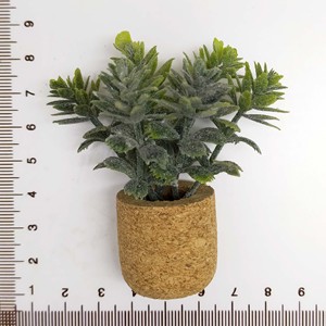 Miniature Dollhouses Accessories Cork Frost Simulated Green Plant <b>Small</b> Potted <b>Ornament</b> for Home Decor for age 14+ - Product Image 6