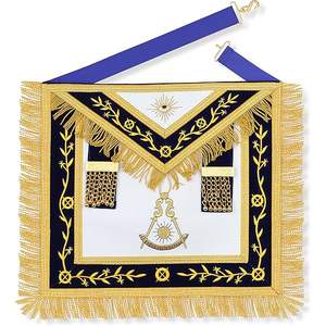 Nuevo delantal masónico de alta calidad hecho a medida con bordado a mano en hilo de oro - delantales masónicos / unisex - Product Image 2