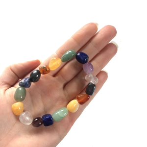 Alta calidad 7 chakra cuentas caídas piedra pulsera cristal piedra preciosa joyería de moda hombres y mujeres regalo energía mayorista - Product Image 2