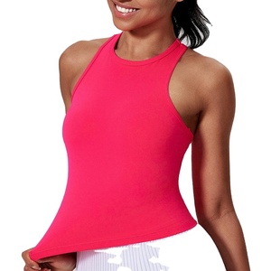 Débardeur femme de haute qualité, nouvelle collection, respirant, col rond, motif uni, jersey polyester/coton, écologique - Product Image 3