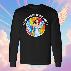 T-shirt à manches longues Pop Art Heaven's Little Troublemaker Naughty Fallen Angel Catégorie de produit T-shirts promotionnels - Product Image 3