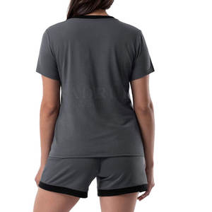 Conjunto de Camiseta de algodón con logotipo personalizado para mujer, patrón sólido informal de verano para la temporada Primavera/Verano - Product Image 2