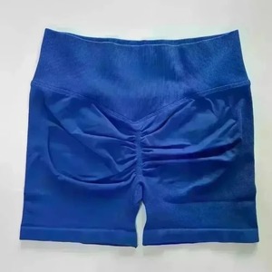 Pantalones cortos elásticos de cintura alta para mujer, se pueden usar en el exterior o en el interior, pantalones cortos deportivos ajustados de Color sólido, pantalones cortos de Yoga - Product Image 6