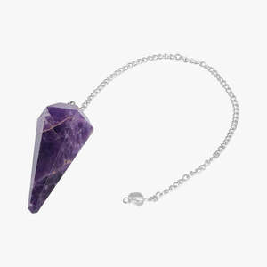 La mejor calidad Natural Healing Reiki Chakra Amethyst Cono facetado Péndulo pulido Dowsing Love Crystal Péndulo para meditación - Product Image 1
