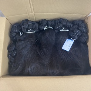 Mechones de pelo lacio y sedoso, suave y brillante, doble estiramiento, vietnamita, trama de cabello negro liso - Product Image 1