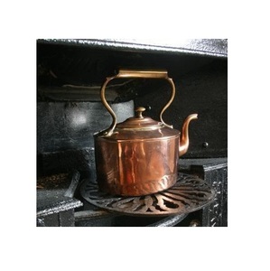 Handcrafted vintage copper <b>kettle</b> <b>with</b> <b>wooden</b> <b>handle</b> and classic spout design perfect for rustic farmhouse kitchen decor - Product Image 6
