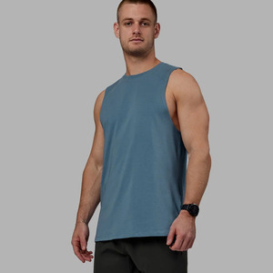 เสื้อกล้ามผู้ชายผ้าฝ้ายโอเวอร์ไซส์สไตล์วินเทจเสื้อยืดแขนกุดพอดีบ็อกซี่ฟิตเนสออกกำลังกายฟิตเนสยิมออกแบบได้ตามต้องการ - Product Image 1