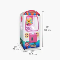 Distributeur de bonbons Candy House, machine à grue à monnayeur robuste et de haute qualité, en métal et verre trempé, avec lumières clignotantes, reconditionné