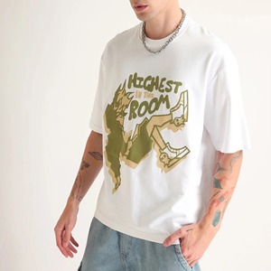 Haute qualité coton 280G 3D en relief t-shirt surdimensionné uni O cou hommes T-shirts confortable graphique tricoté tissu pour hommes - Product Image 3