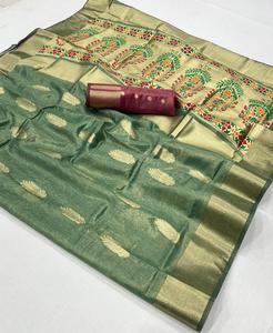 Designer Traditional Paithani Silk Saree Beautifully Woven Pakistani Style for Wedding Parties - Product Image 3