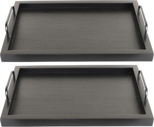 Elegante bandeja cuadrada de madera para servir con asas para el desayuno, café, aperitivos, fiestas, decoración del hogar, bandejas para servir - Product Image 4