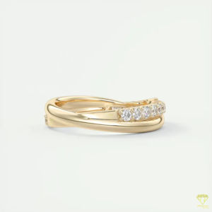 Baguette y corte redondo Lab Grown Wedding Band Half Eternity Anillo apilable, elegante aniversario o banda nupcial - Product Image 6