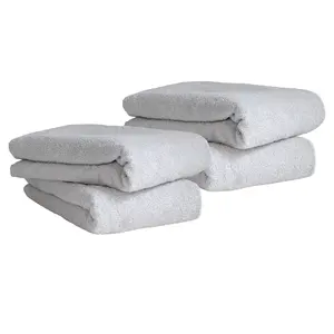 [Inventory Clearance] Cotton Bath Towel Made In Japan 100% 60cm*120cm 275g 350GSM Light Soft Touch Quick Dry Home Use Grey 4pc