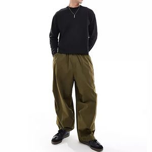 Boxy Fit T-shirt surdimensionné à manches longues pour hommes 100% coton respirant anti-boulochage col rond longueur régulière 320g couleur unie décontracté - Product Image 3