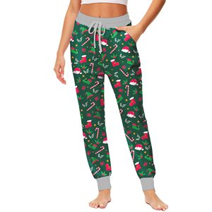 Nueva moda Navidad pantalones de chándal mujer diseño Premium cordón Navidad pantalones de chándal poliéster acogedor cálido ropa festiva - Product Image 5