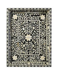 Venta al por mayor mejor diseño de incrustaciones de hueso y bandejas de servicio de madera para hoteles restaurantes utensilios de cocina para hoteles y restaurantes - Product Image 2