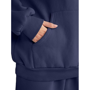 Gran oferta, chándal corto para mujer, conjunto de dos piezas, pantalones de chándal y Sudadera con capucha, suministro OEM perfecto para tiendas de ropa de calle y etiquetas de moda - Product Image 5