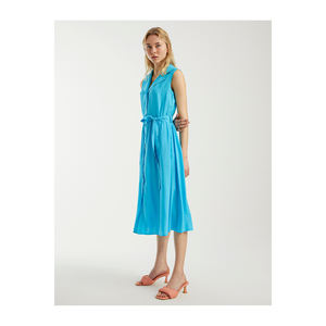 Vestido de Viscosa con Cuello de Solapa y Cinturón BGN - Vestido Elegante y Estilizado para Mujer Modelo S23D392 de Turquía - Product Image 3